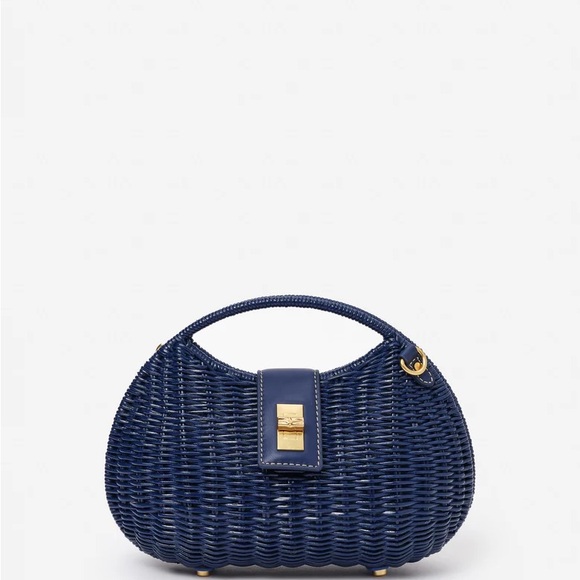 Handbags - Iris Wicker Handbag - Color Navy